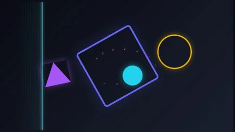 Dynamic motion of colorful geometric shapes in digital animation for modern.. 库存影片 342767097