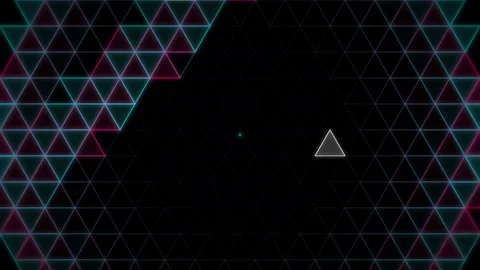 Dynamic motion of colorful geometric triangles and hexagon in digital anima.. Видео 342526071