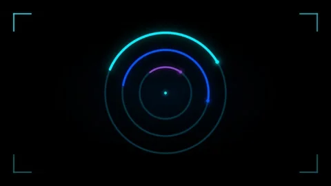 Dynamic motion of colorful neon rings in a futuristic digital environment f.. Stock Footage 342749602