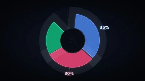 Dynamic motion of colorful pie chart animation illustrating data distributi.. 库存影片 342636844