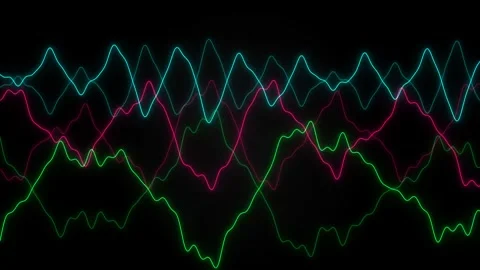 Dynamic Motion of Colorful Sound Waves in a Digital Environment for Visual .. Stock Footage 342569347
