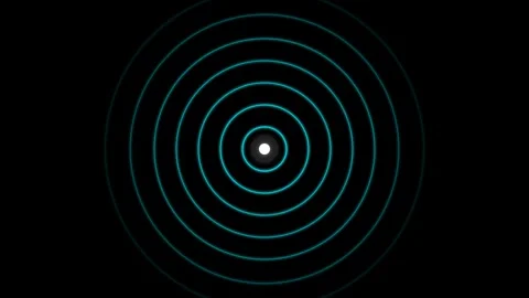 Dynamic motion of concentric circles in digital animation for visual effects. 動画素材 342540258