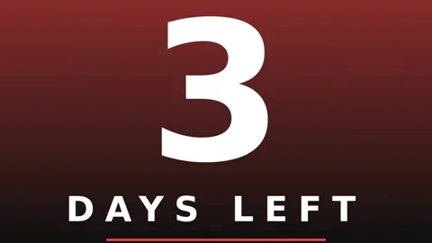 Dynamic motion countdown video with three days left countdown timer for urg.. 스톡 동영상 338314162