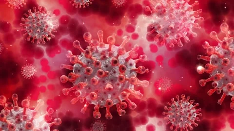 Dynamic motion of covid 19 virus cells under microscope in human blood stre.. Stock Footage 337388611