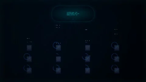 Dynamic motion of digital data streams in futuristic technology environment. Stock Footage 342759300