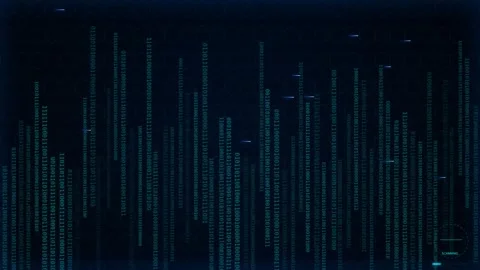 Dynamic Motion of Digital Data Streams in Motion with Vertical Light Streak.. 库存影片 342768066