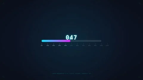 Dynamic Motion of Digital Progress Bar in Video Sequence for Technology and.. Stock Footage 342755091