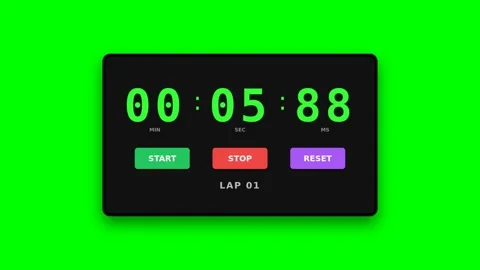 Dynamic motion of digital stopwatch timer counting down in real-time for sp.. Stock Footage 342769382