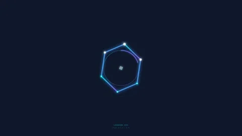 Dynamic Motion of Geometric Shapes in Futuristic Digital Animation for Tech.. Stock Footage 342755997