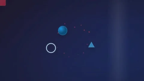 Dynamic motion of geometric shapes in space creating engaging visual effect.. 库存影片 342618412