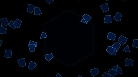 Dynamic motion of glowing geometric shapes in digital animation for futuris.. Stock Footage 342622580