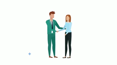 Dynamic motion graphic animation featuring two business professionals engag.. Stock Footage 334267797