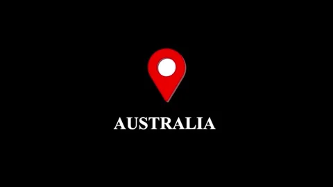 Dynamic motion graphic displaying location pin icon over the word Australia.. 스톡 동영상 332453095