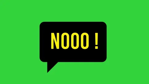   dynamic motion graphic element features 3D text animation of the word "NOOO" Stock Footage 339676778