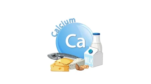Dynamic motion graphic showing calcium symbol Ca with a selection of calciu.. Stock Footage 333492780