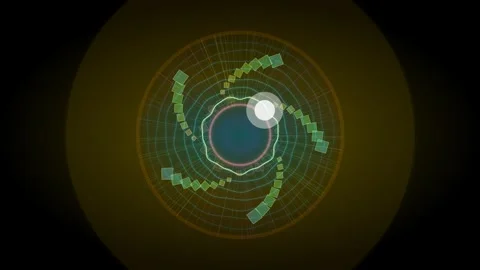 Dynamic motion graphic with spiral shapes and light effects Stock Footage 337301344