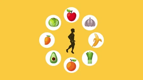 Dynamic motion graphics animation of a man running with a circular arrangem.. Stock Footage 339272756