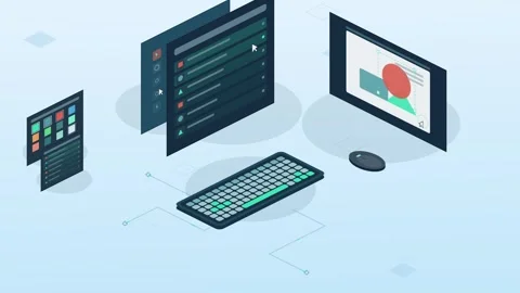 Dynamic motion graphics showcasing a modern graphic design studio workspace with Stock Footage 339752502