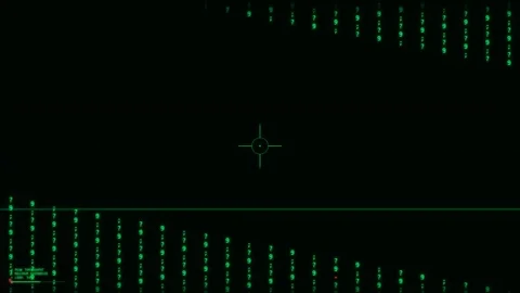 Dynamic Motion of Green Digital Data Streams in a High-Tech Environment for.. Stock Footage 342623426