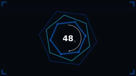 Dynamic Motion of Hexagonal Digital Interface with Numeric Indicators in Fu.. 库存影片 342544921