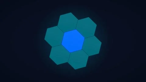 Dynamic motion of interconnected hexagonal shapes in digital animation sequ.. 스톡 동영상 342564525