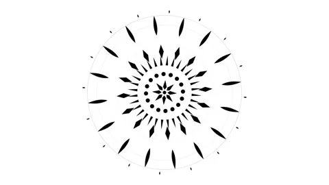 Dynamic motion of intricate sunburst pattern in animated visual display for.. Stock Footage 342667906