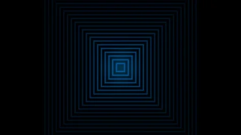 Dynamic motion of layered geometric tunnel with glowing blue lines in motion. Stock Footage 342743281