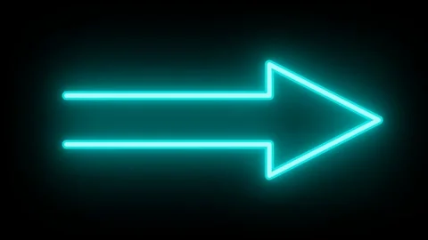 Dynamic motion of neon arrow signs in vibrant blue glow for directional gui.. 库存影片 342671370
