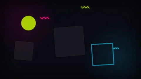 Dynamic motion of neon geometric shapes in dark background for digital art. 库存影片 342766609