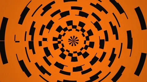 Dynamic motion pattern with orange and black shapes Stock Footage 339515489