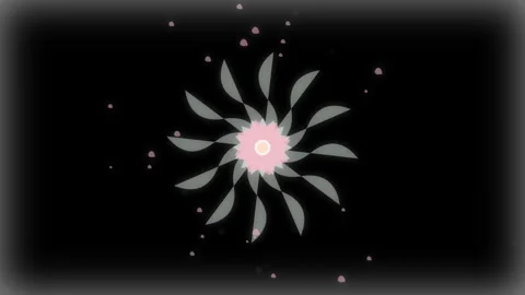 Dynamic Motion of Pink and Gray Flower-like Abstract Animation for Visual E.. Stock Footage 342619938