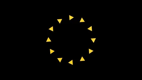 Dynamic motion of rotating yellow triangles in a circular pattern for engag.. 库存影片 342762500