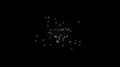 Dynamic motion of sparkling particles in a black background for visual effect Vídeo Stock 342525163