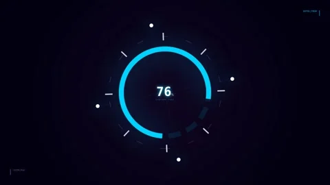 Dynamic motion speedometer gauge animation with increasing values for techn.. Stock Footage 342620327