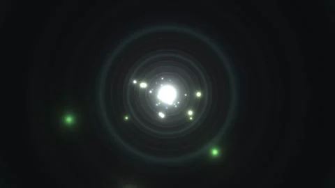 Dynamic motion through a swirling tunnel of light particles Stock Footage 338420911