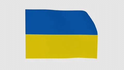 Dynamic Motion Ukraine National Flag Loop Alpha Channel Stockbeeldmateriaal 343045097
