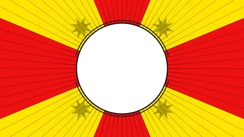 Dynamic motion of vibrant red and yellow radial pattern with starburst effe.. Video stock 342536412