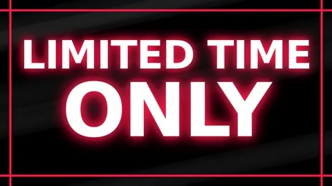 Dynamic motion video of limited time only neon sign with glowing pink text .. Видео 338313987