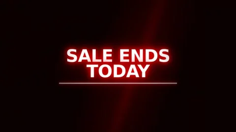 Dynamic motion video of sale ending today neon sign with glowing red text f.. Stock-Footage 338313632