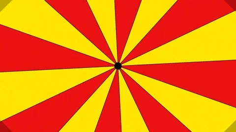 Dynamic motion video of vibrant red and yellow radial pattern spinning rapi.. 库存影片 342667296