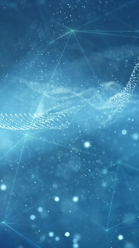 Dynamic Motion Waves, Plexus Connection, Vertical Video Stock Footage 297810287