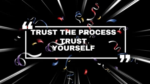 Dynamic motivational quote motion graphics with celebrating confetti particles Stock Footage 343552941