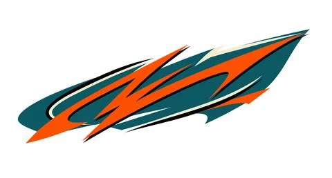 Dynamic motorsport wrap vector graphic design with orange and dark teal colors 库存插图