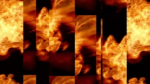 Dynamic mounting of parts of the raging flames. Seamless loop. Stock Footage 240281645