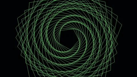 Dynamic movement of abstract shapes in spiral motion on dark background Stock Footage 327572986
