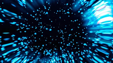 Dynamic movement of blue particles in the center of the animation Stock Footage 297584571