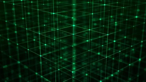 Dynamic movement of a digital data stream. Network connections structure. Stock Illustration