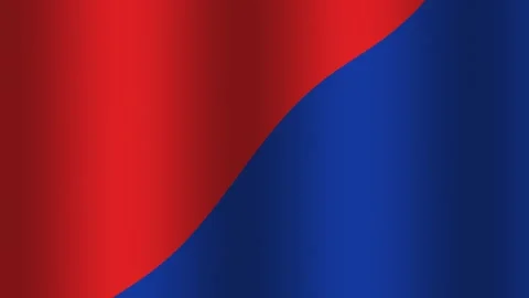 Dynamic movement of red and blue fabric flowing together Stock Footage 338164677