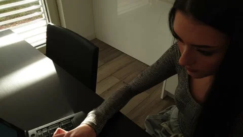 Dynamic movement, working, sunlight, windows, focused Stock Footage 238797383