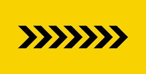 Dynamic moving arrow symbol isolated on yellow background. Arrow pointing t.. 스톡 일러스트